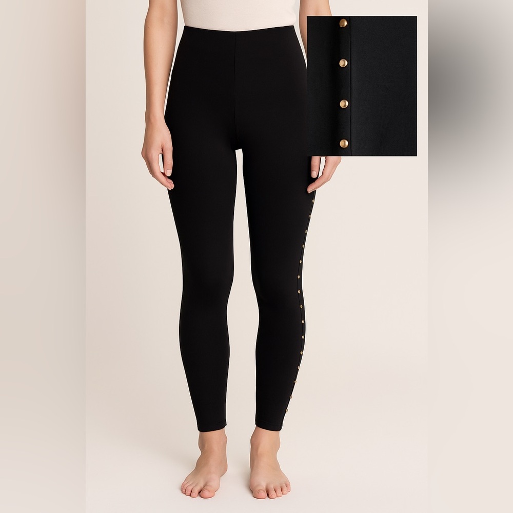 Black Gold Studded Leggings | Size Small (No Tag)